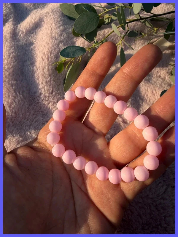 Brazalete de perlas rosa pastel – photo 2